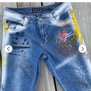 y.o.y.o Painted jeans  11/12 Basquiat jeans flare JN03